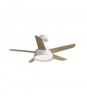 Ventilador de Techo LEBECHE DC Blanco 25W 2495Lm 5 Aspas Reversibles Blanco/Haya CCT