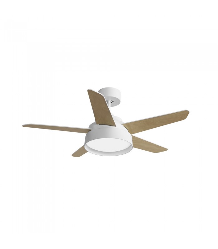 Ventilador de Techo LEBECHE DC Blanco 25W 2495Lm 5 Aspas Reversibles Blanco/Haya CCT