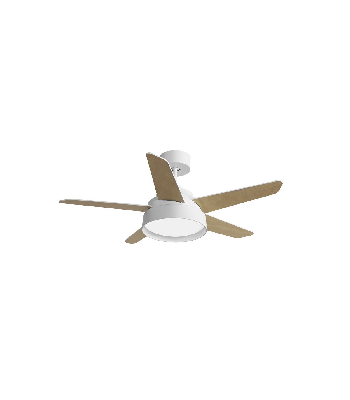 Ventilador de Techo LEBECHE DC Blanco 25W 2495Lm 5 Aspas Reversibles Blanco/Haya CCT