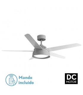 Ventilador de Techo LEBECHE DC Gris 25W 2495Lm 5 Aspas Reversibles Blanco/Haya CCT