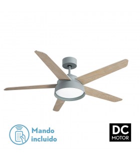 Ventilador de Techo LEBECHE DC Verde 25W 2495Lm 5 Aspas Reversibles Blanco/Haya CCT
