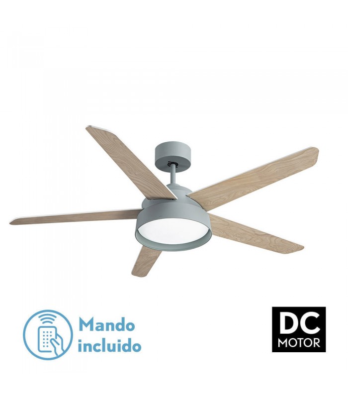Ventilador de Techo LEBECHE DC Verde 25W 2495Lm 5 Aspas Reversibles Blanco/Haya CCT