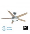 Ventilador de Techo LEBECHE DC Verde 25W 2495Lm 5 Aspas Reversibles Blanco/Haya CCT