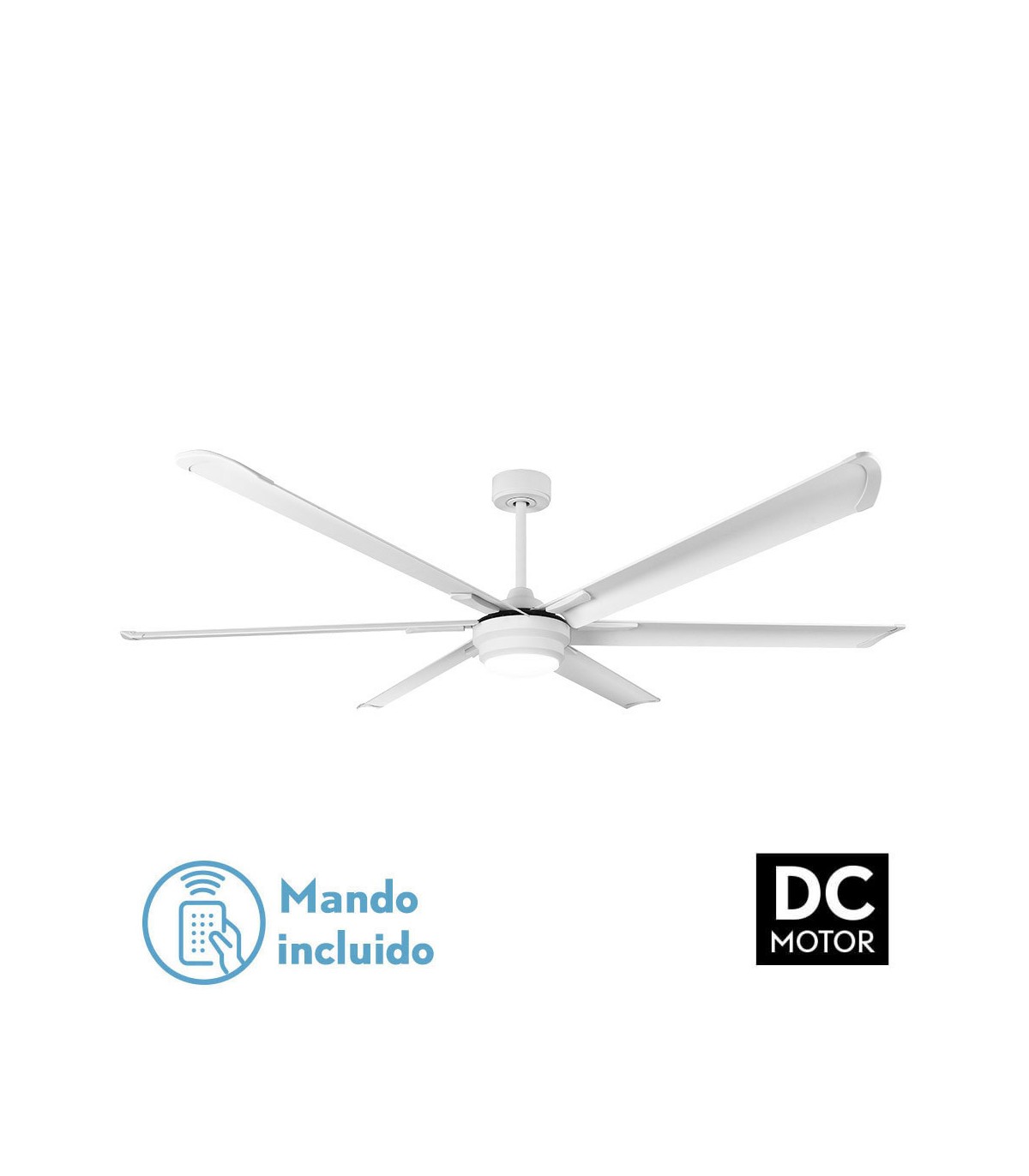 Ventilador de Techo MAREA Blanco DC 30W 3250Lm 6 Aspas CCT
