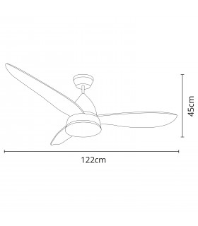 Ventilador Marino DC 16W 1600Lm 3 Aspas Blanco