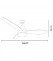 Ventilador Marino DC 16W 1600Lm 3 Aspas Blanco