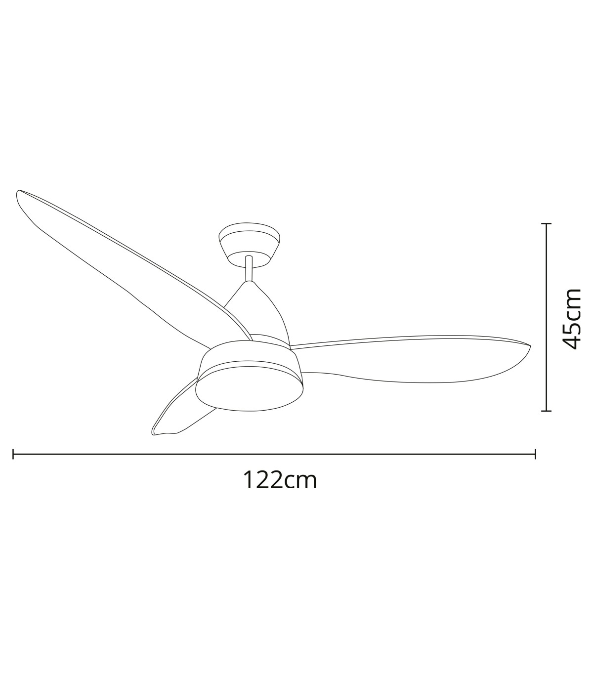 Ventilador Marino DC 16W 1600Lm 3 Aspas Plata