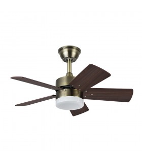 Ventilador de Techo MARTA Cuero DC 36W 3060Lm 5 Aspas Cerezo/Nogal CCT