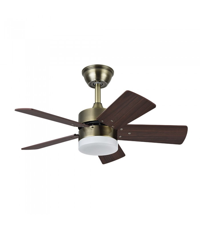 Ventilador de Techo MARTA Cuero DC 36W 3060Lm 5 Aspas Cerezo/Nogal CCT