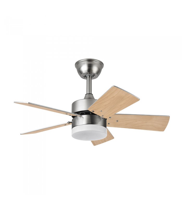 Ventilador de Techo MARTA Níquel DC 36W 3060Lm 5 Aspas Haya/Plata CCT