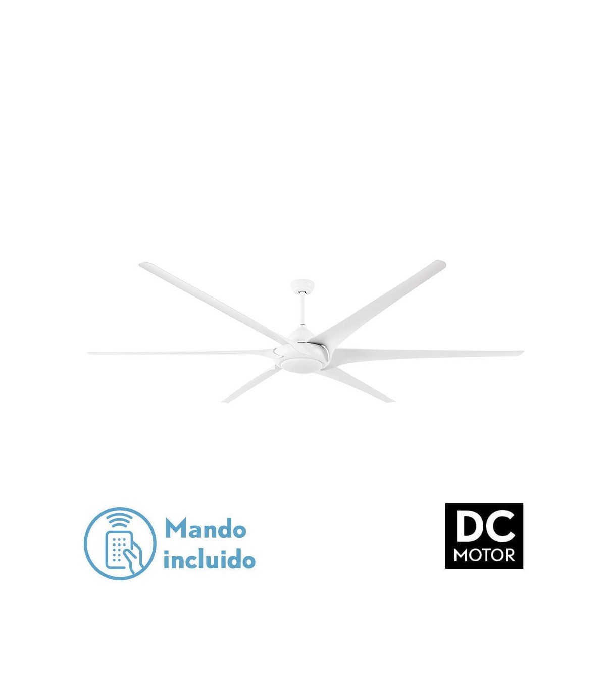 Ventilador de Techo MONCAYO DC 24W 2850Lm 6 Aspas Blanco CCT