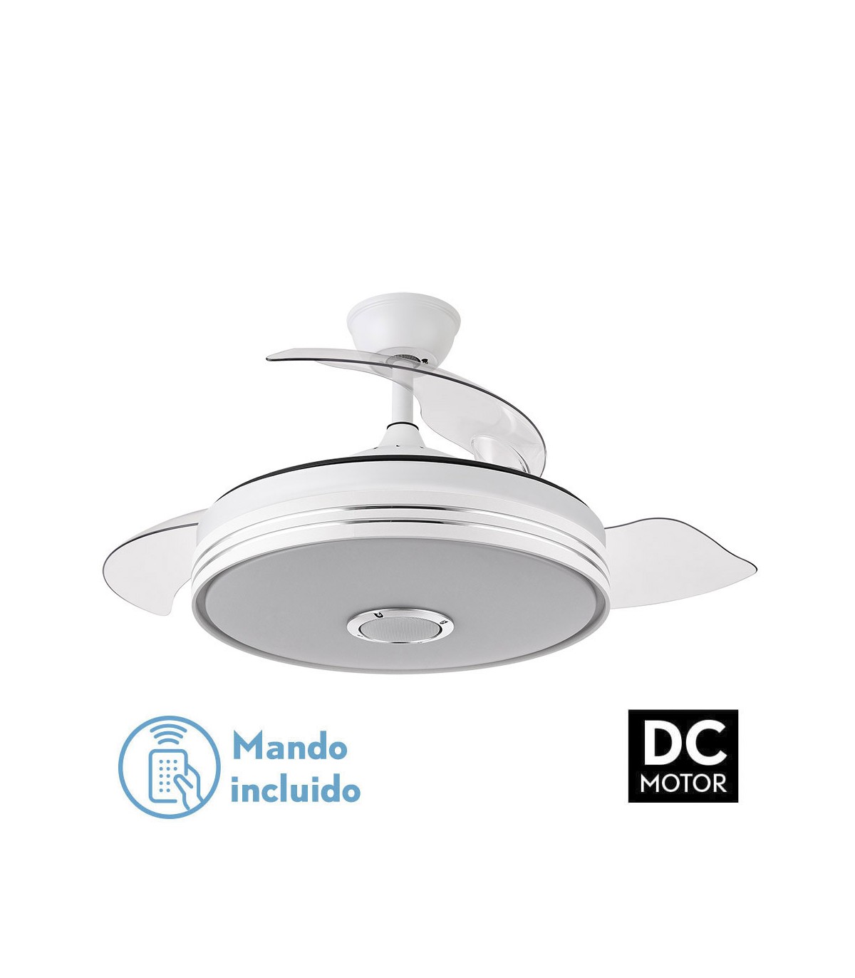 Ventilador Matanuska DC Bluethooth 72W 6120Lm 3 Aspas Blanco CCT