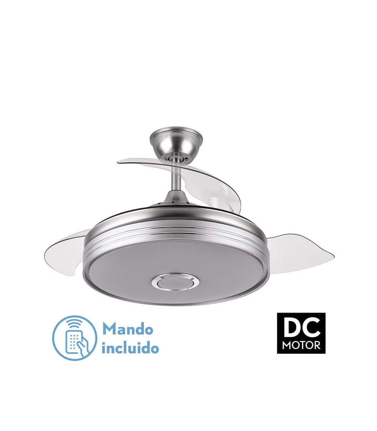 Ventilador Matanuska DC Bluethooth 72W 6120Lm 3 Aspas Níquel CCT