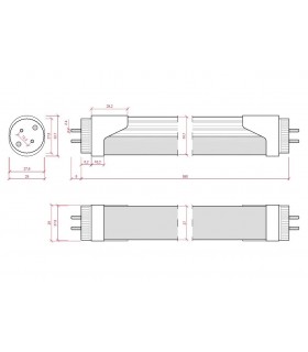 Tubo LED 60cm 10W 1.000Lm 120º  IP20 DIMMABLE