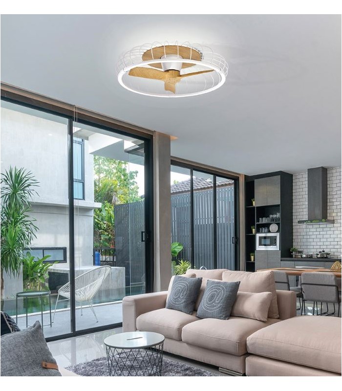 Ventilador Nature Blanco/Haya APP DC 75W 9750Lm 3 Aspas CCT