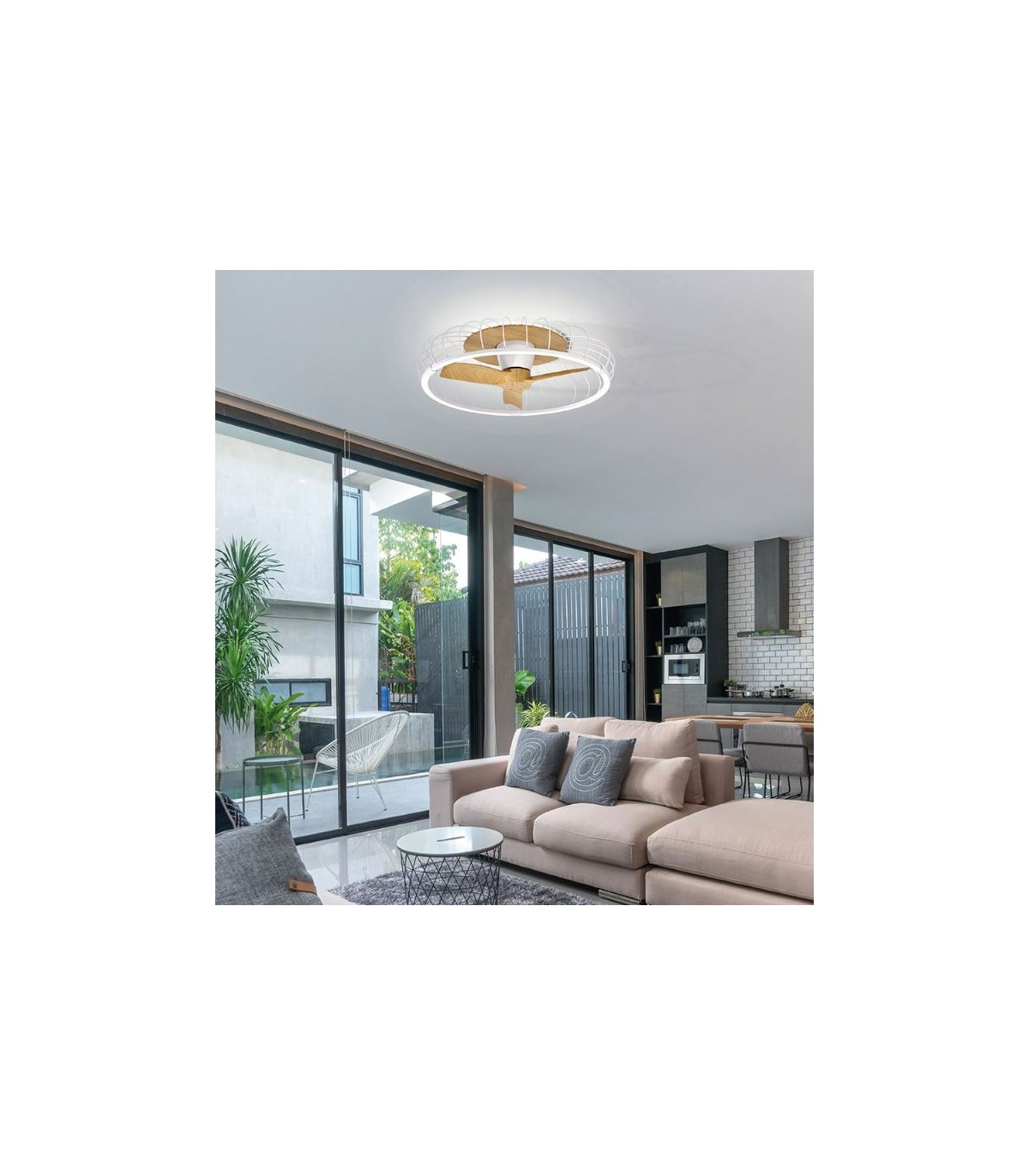 Ventilador Nature Blanco/Haya APP DC 75W 9750Lm 3 Aspas CCT
