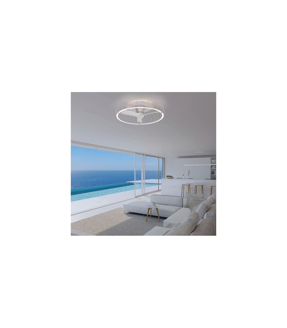 Ventilador Nature Blanco APP DC 75W 9750Lm 3 Aspas CCT