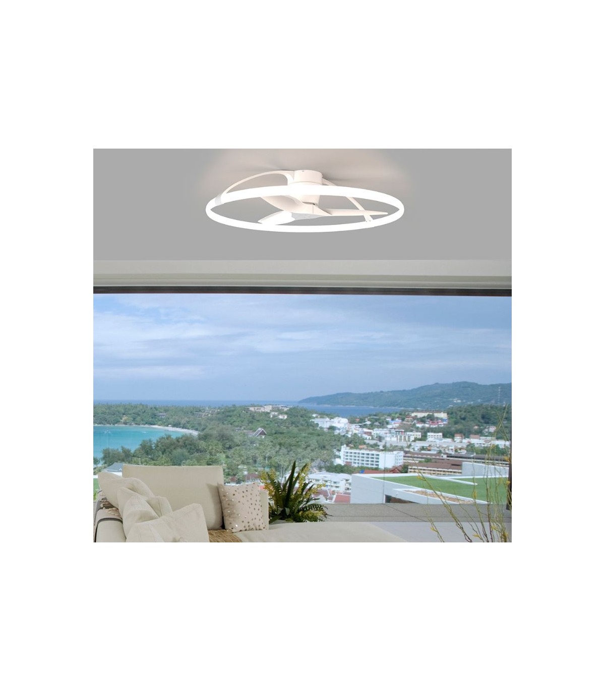 Ventilador Nepal Blanco APP DC 75W 10000Lm 3 Aspas CCT