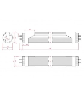 Tubo LED 150cm 23W 2.300Lm 120º  IP20 DIMMABLE