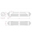 Tubo LED 150cm 23W 2.300Lm 120º  IP20 DIMMABLE