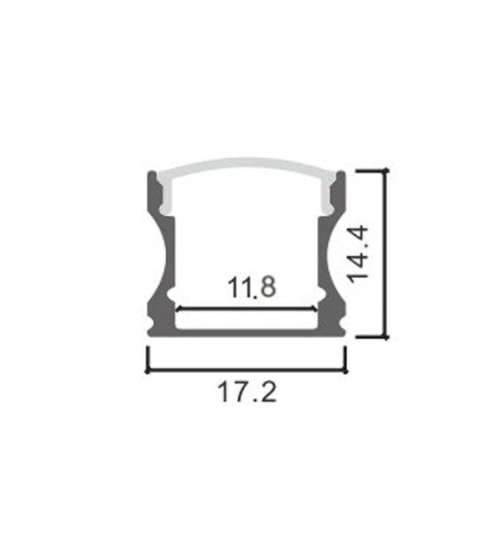 Perfil Aluminio HIGH Superficie -2 Metros-