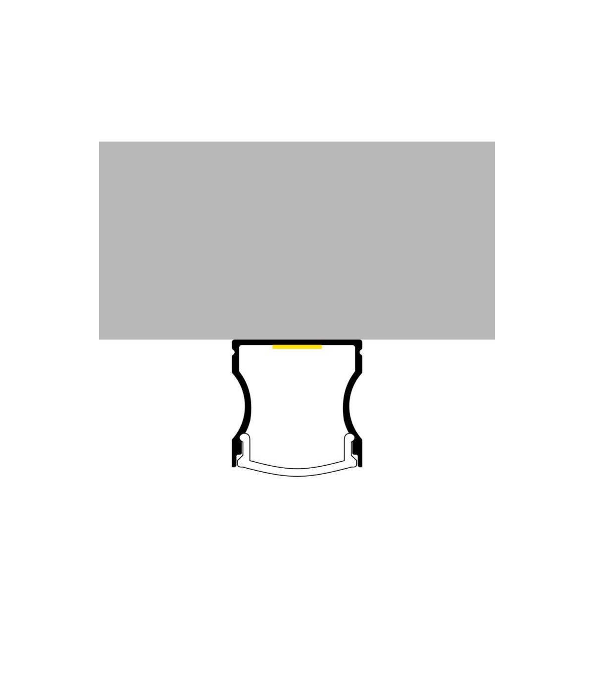 Perfil Aluminio HIGH Superficie -2 Metros-