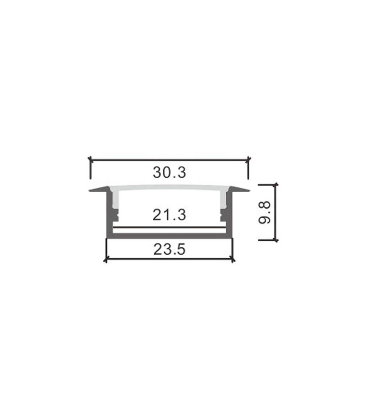 Perfil Aluminio LONG Empotrar -2 Metros-