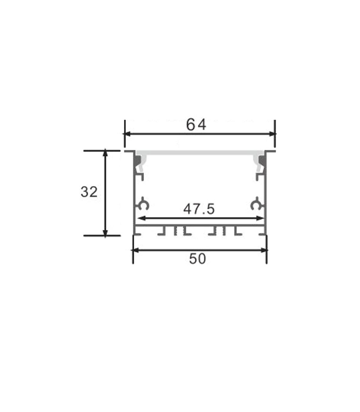 Perfil Aluminio EPYF Empotrar/Colgante -2 Metros-