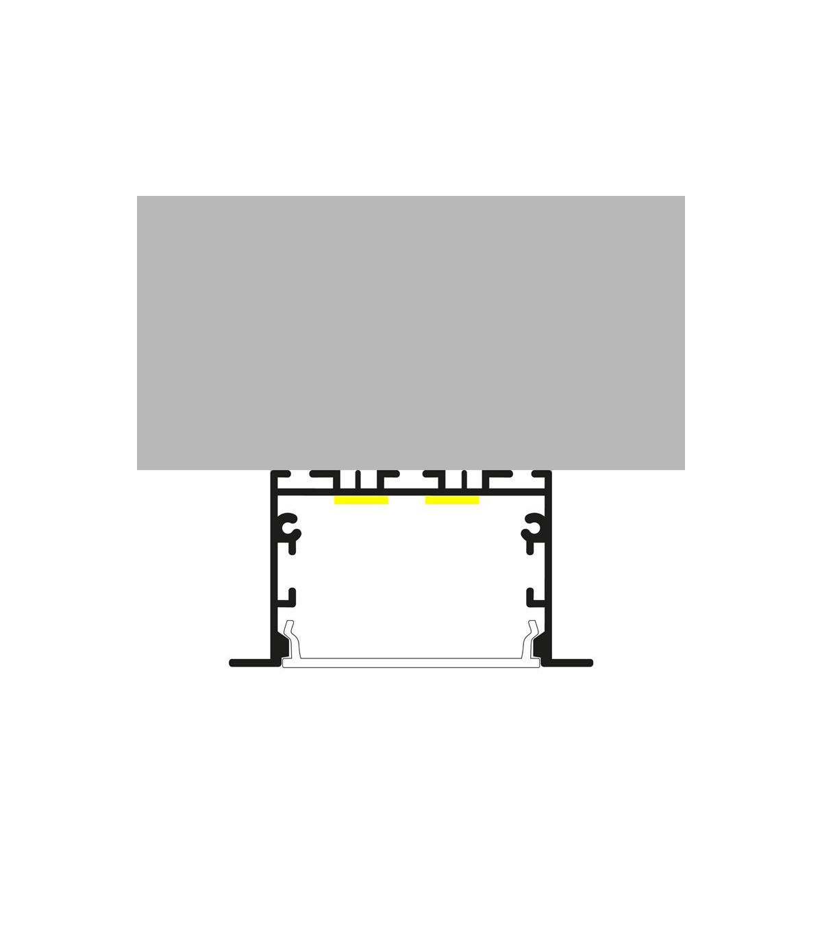 Perfil Aluminio EPYF Empotrar/Colgante -2 Metros-