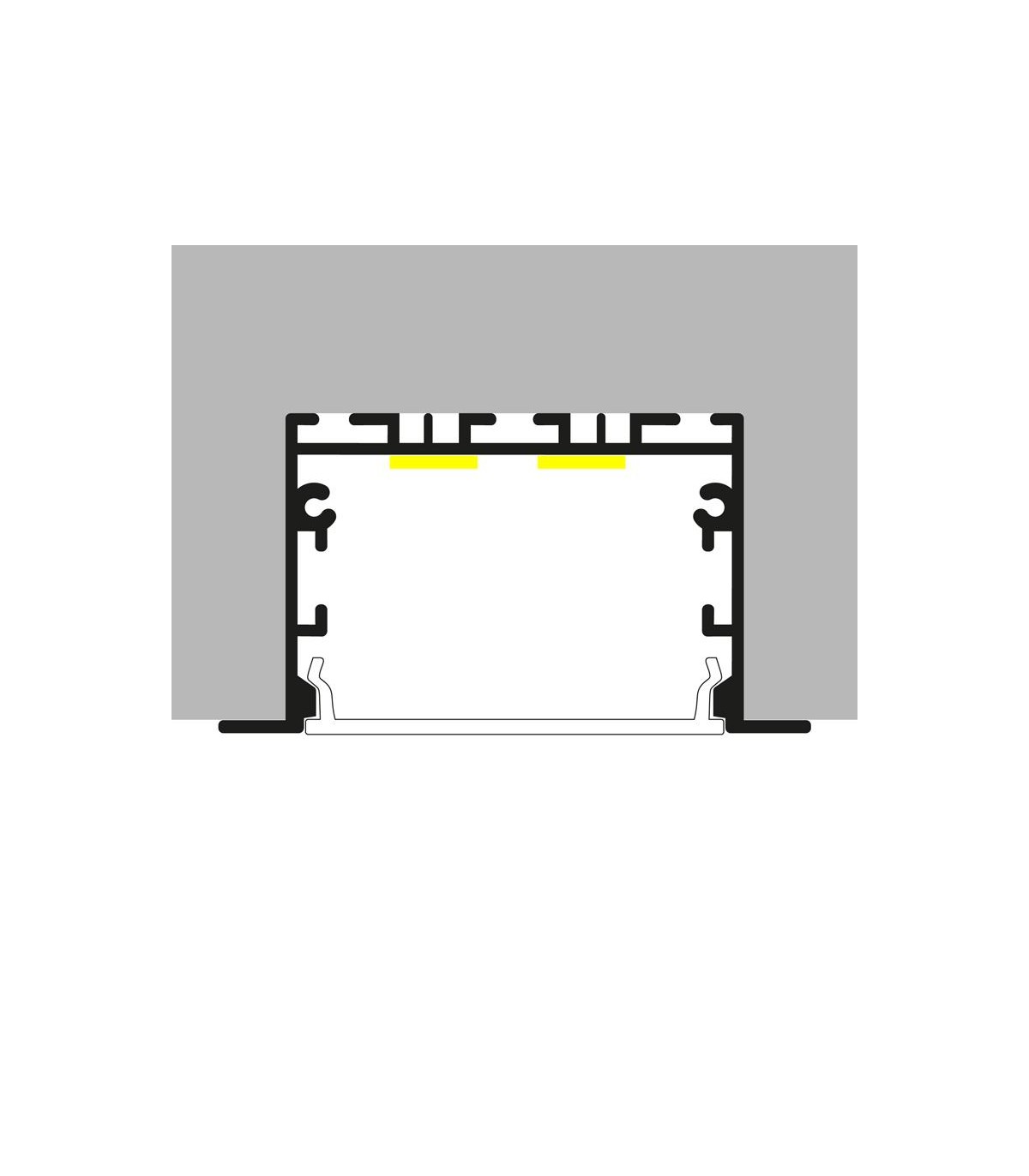 Perfil Aluminio EPYF Empotrar/Colgante -2 Metros-