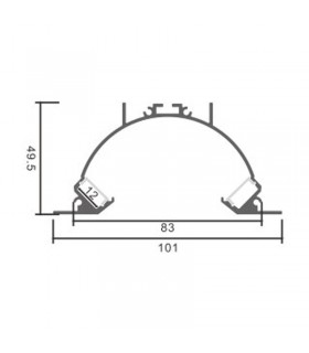 Perfil Aluminio SUNRISE Empotrar -2 Metros-