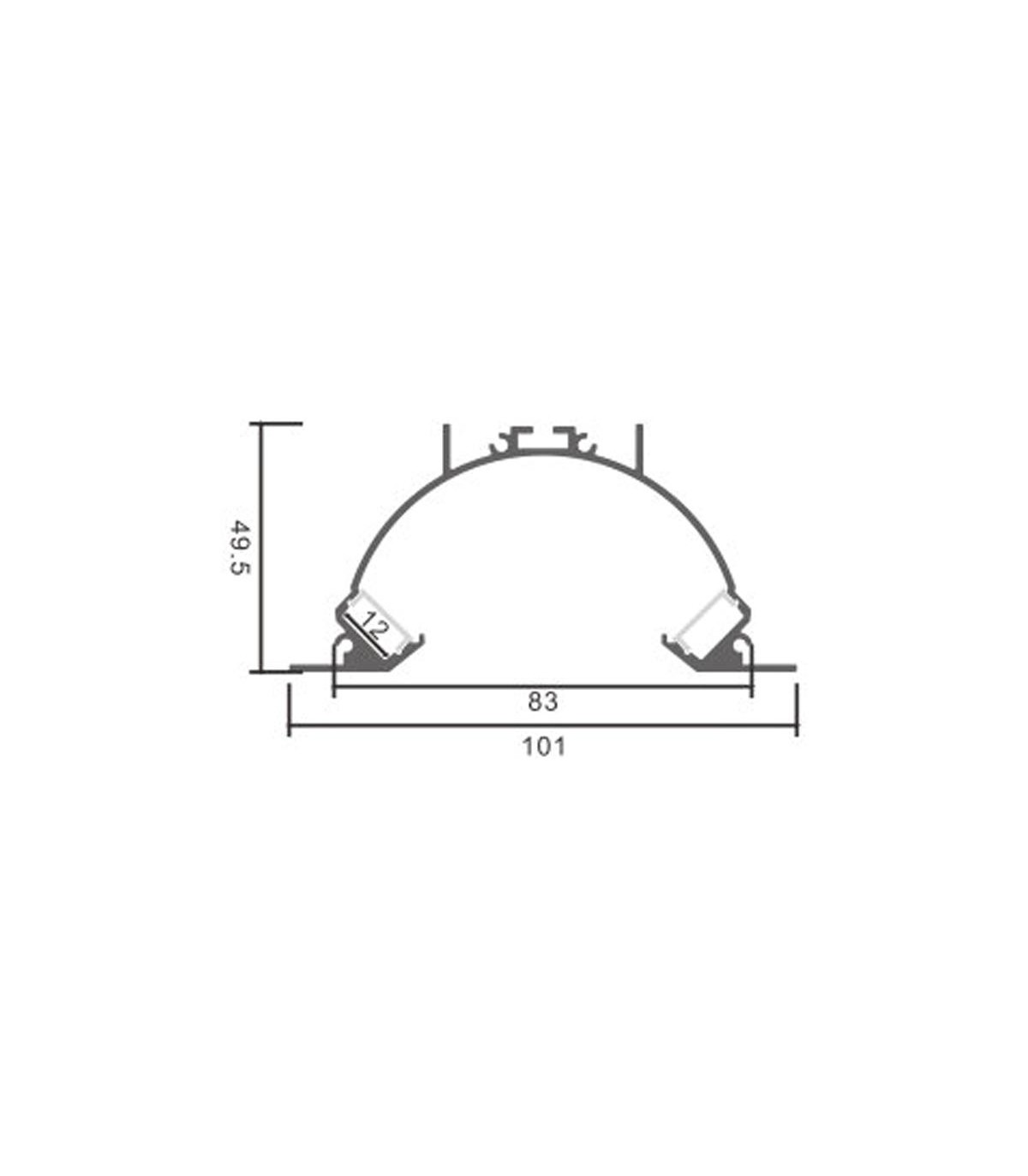 Perfil Aluminio SUNRISE Empotrar -2 Metros-