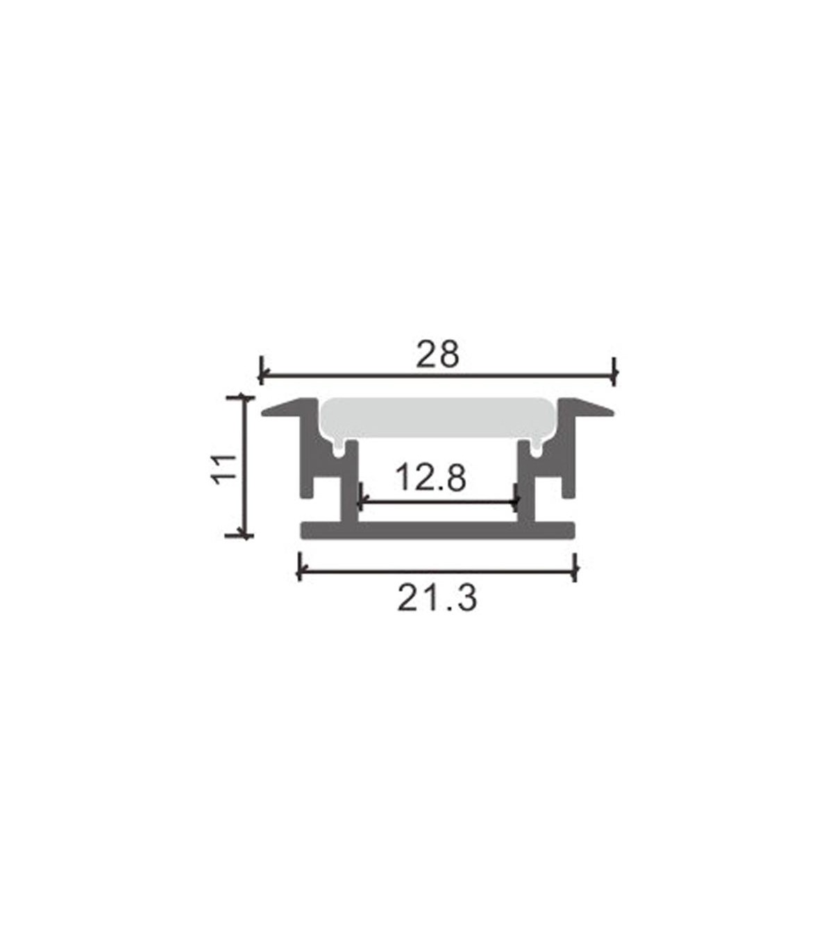Perfil Aluminio FAT ALA Suelo Empotrar -2 Metros-