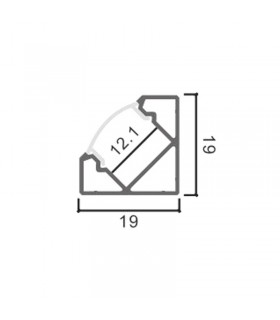 Perfil Aluminio Esquina KOPEP 45º Superficie -2 Metros-