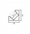 Perfil Aluminio Esquina KOPEP 45º Superficie -2 Metros-