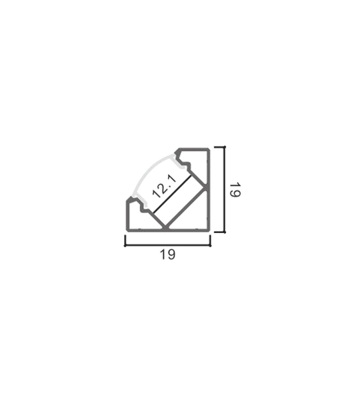 Perfil Aluminio Esquina KOPEP 45º Superficie -2 Metros-
