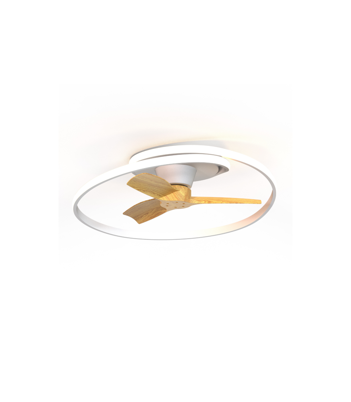 Ventilador Ocean Blanco/Madera DC 60W 6600Lm 3 Aspas CCT