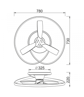 Ventilador Ocean Blanco/Madera DC 60W 6600Lm 3 Aspas CCT