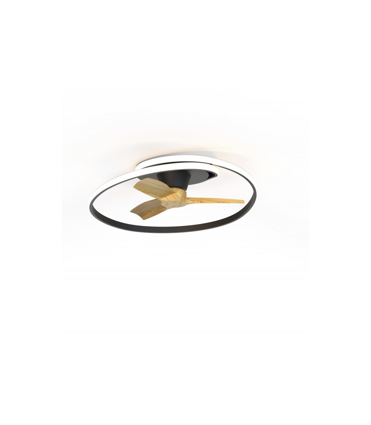 Ventilador Ocean Negro/Madera DC 60W 6600Lm 3 Aspas CCT