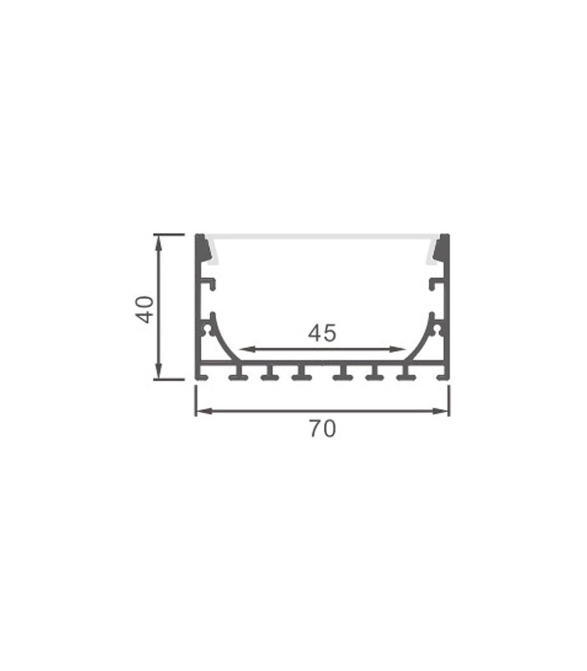 Perfil Aluminio ALL Superficie/Colgante -2 Metros-