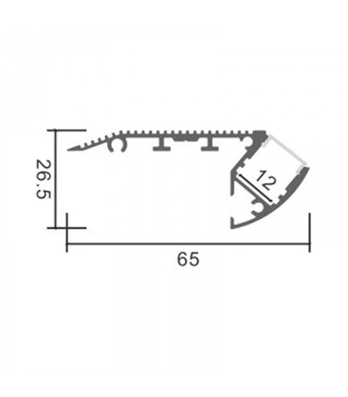 Perfil de Aluminio OIEW ESCALERAS Superficie -2 Metros-