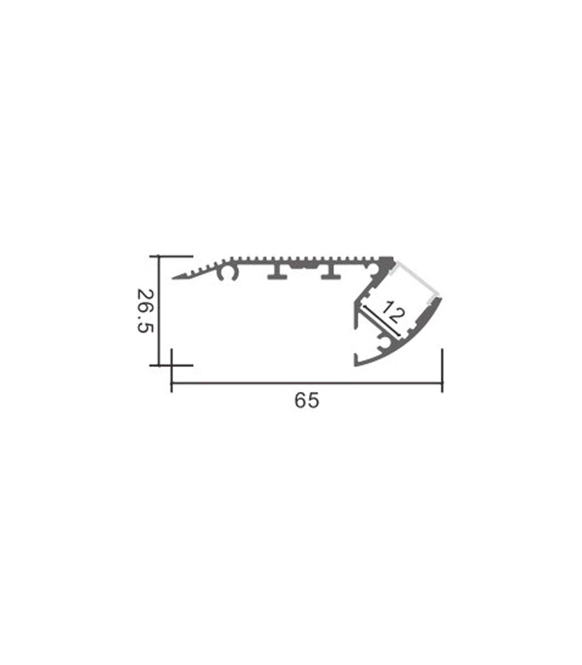 Perfil de Aluminio OIEW ESCALERAS Superficie -2 Metros-