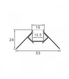 Perfil Aluminio TUC Empotrar Obra -2 Metros-