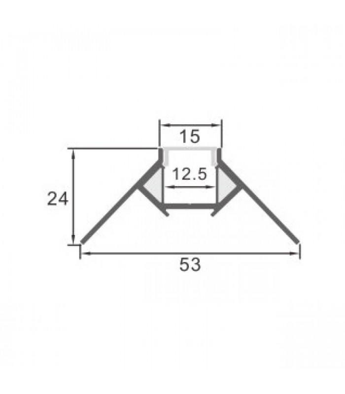 Perfil Aluminio TUC Empotrar Obra -2 Metros-