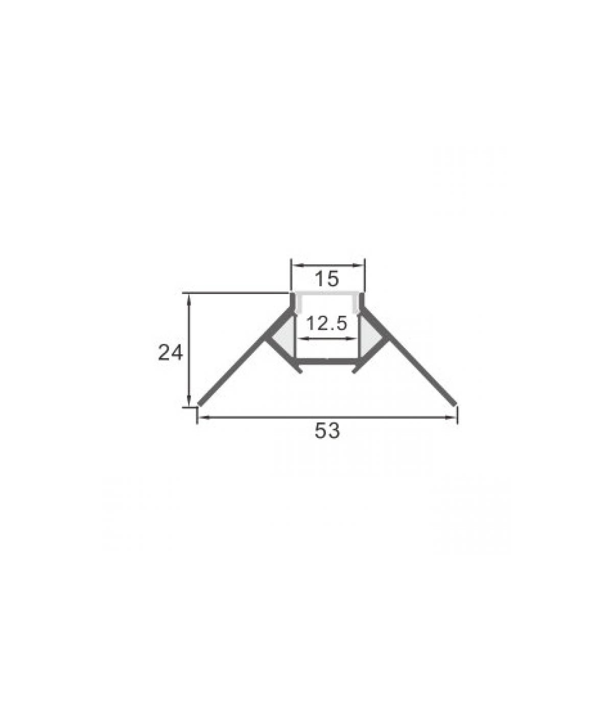 Perfil Aluminio TUC Empotrar Obra -2 Metros-