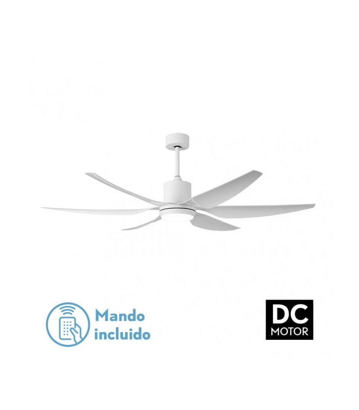 Ventilador de Techo OTTO DC Blanco 24W 2950Lm 6 Aspas Blanco CCT