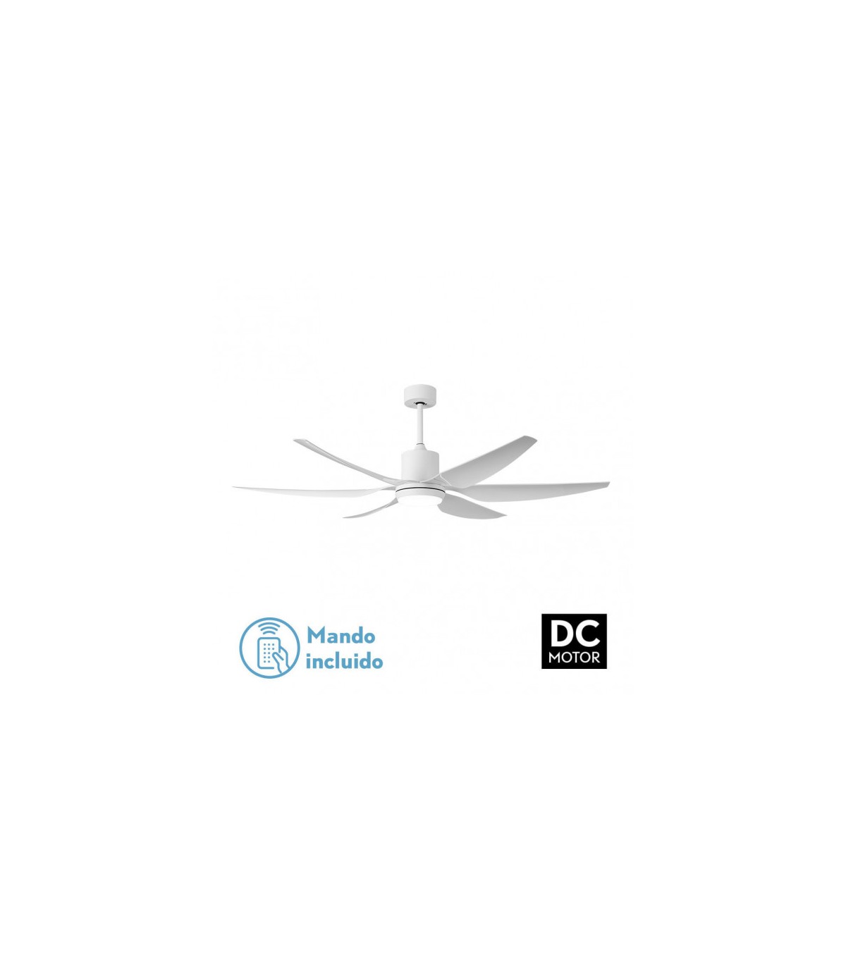 Ventilador de Techo OTTO DC Blanco 24W 2950Lm 6 Aspas Blanco CCT