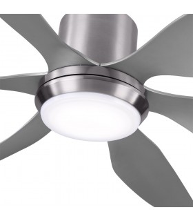 Ventilador de Techo OTTO DC Níquel 24W 2950Lm 6 Aspas Plata CCT