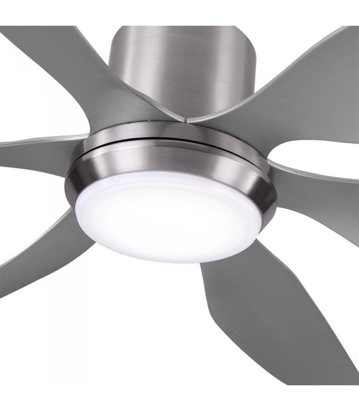 Ventilador de Techo OTTO DC Níquel 24W 2950Lm 6 Aspas Plata CCT