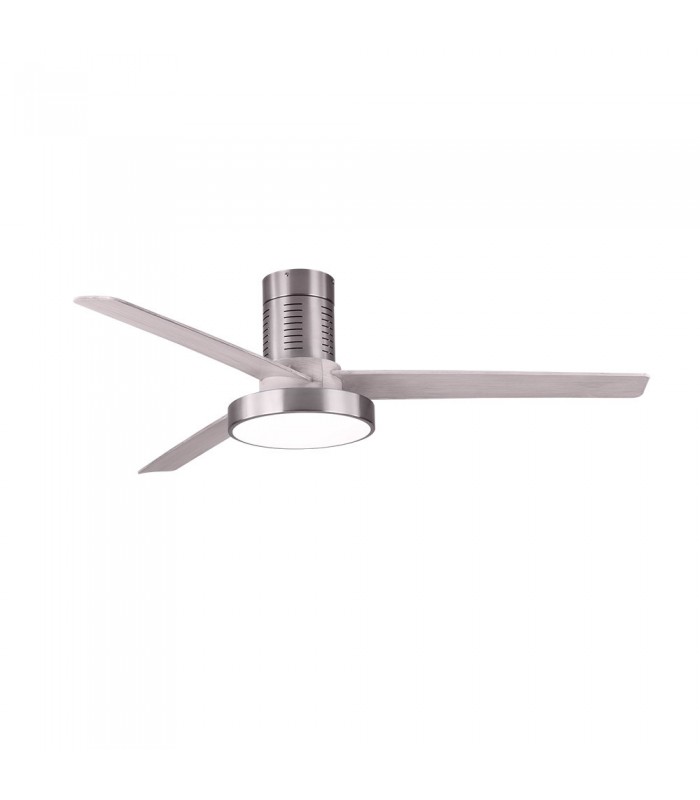 Ventilador de techo Pax Níquel DC 40W 3200Lm 3 Aspas Plata CCT